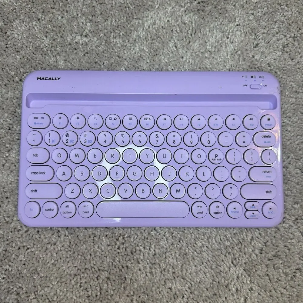 Small Wireless Bluetooth Keyboard for Tablet and Phone, iPad, iPhone, Purple
